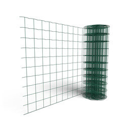 Grillage Soudé Rouleau 25m X 2m - Fil 2,5mm, Maille 100x50 Mm, Vert, Acier Galvanisé Plastifié, Pour Clôture Jardin