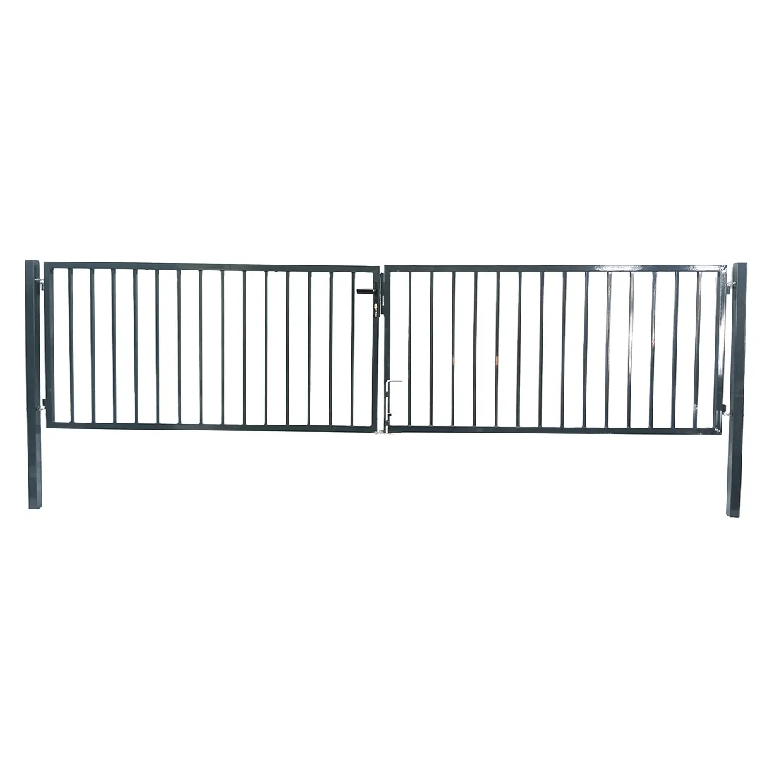 Portail de Jardin BarreaudÃ© Gris   Largeur 4m   Hauteur 1m