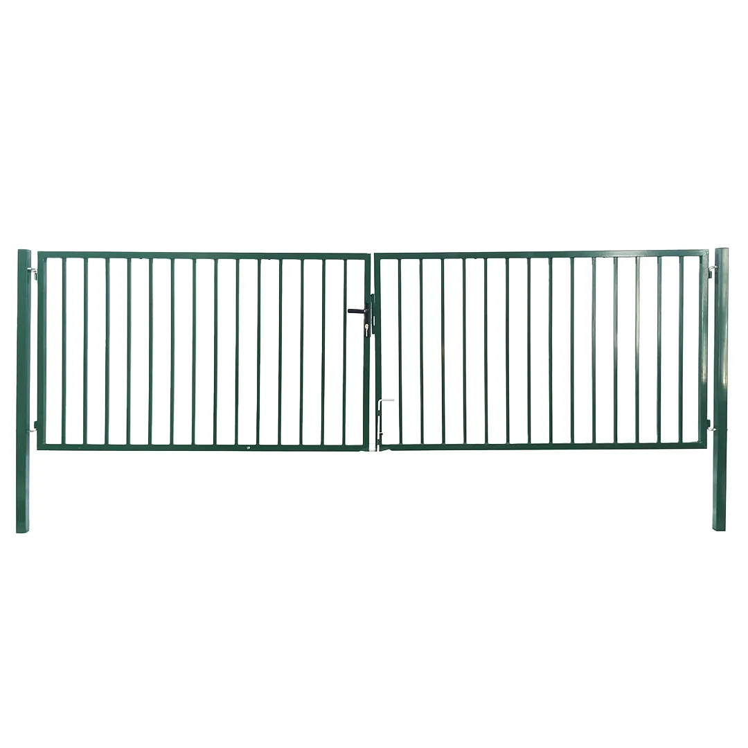 Portail de Jardin BarreaudÃ© Vert   Largeur 4m   Hauteur 1m