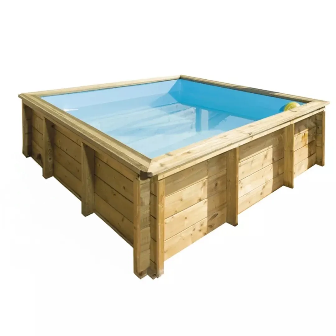Piscine Bois CarrÃ©e Hors Sol 2x2m Tropic Junior   BTW MYPOO