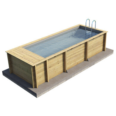 Piscine bois pool'n box 620 x 250 x 133 cm avec coffre intégré