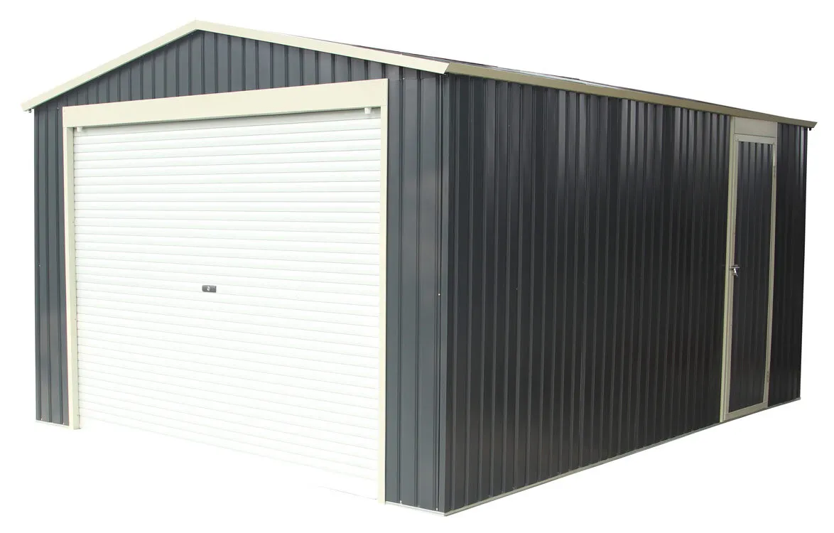 Garage en mÃ©tal 15 m2 gris anthracite Herbert avec porte enroulable