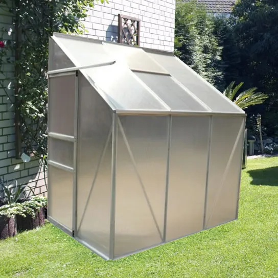 Serre de Jardin AdossÃ©e Polycarbonate 2,4 mÂ²   Structure Aluminium