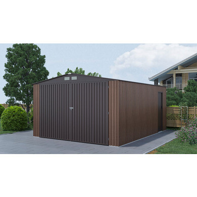 Garage En M tal Imitation Bois De 18m Ancrage OOGarden garage-en-m-tal-imitation-bois-de-18m-ancrage-oogarden