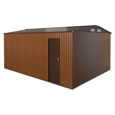Garage En M tal Imitation Bois De 18m Ancrage OOGarden garage-en-m-tal-imitation-bois-de-18m-ancrage-oogarden