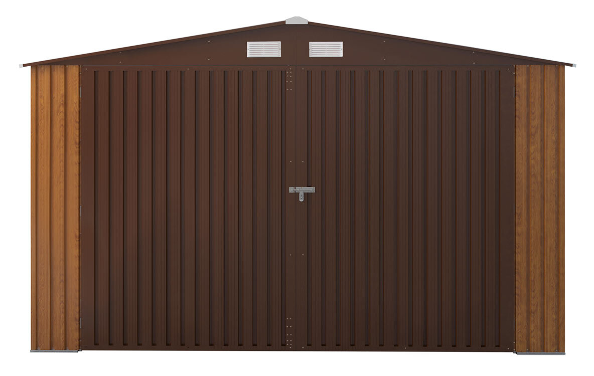Garage En M tal Imitation Bois De 18m Ancrage OOGarden garage-en-m-tal-imitation-bois-de-18m-ancrage-oogarden