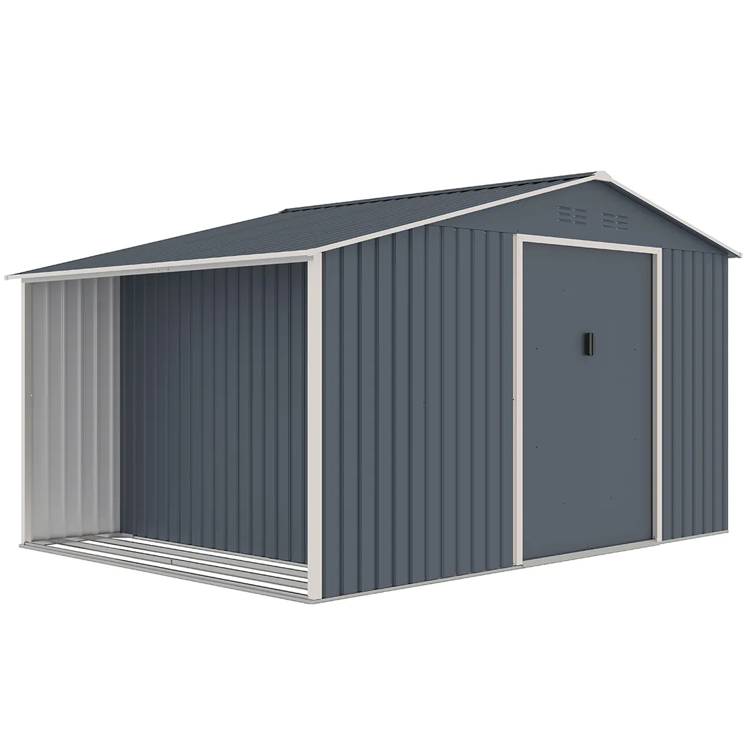Abri de jardin mÃ©tal avec bÃ»cher 8.7 mÂ², Gris Anthracite