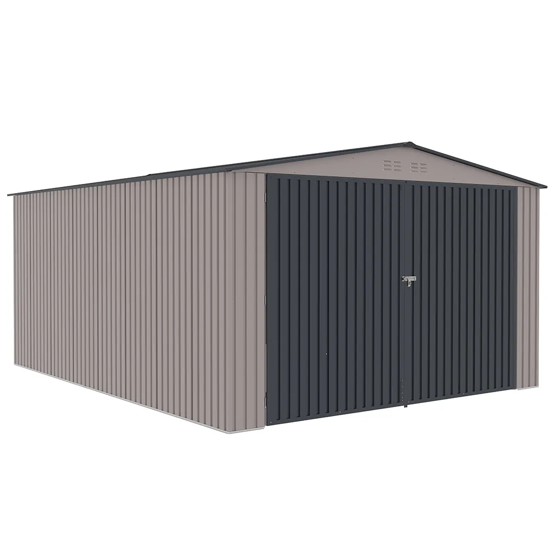 Garage en métal 18.5m2 coloris Taupe