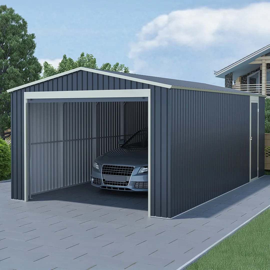 パーツ @cat.garage Garage Metall anthrazit Doppeltor 19,61m² + Verankerungskit X-METAL