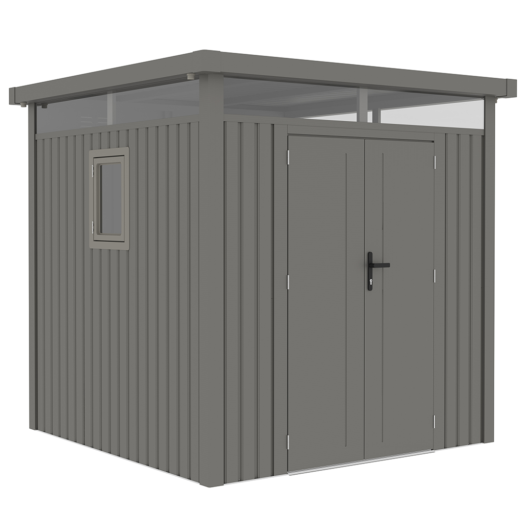 Metall-Gartenhaus 5,29 m² Grau Aluminium
