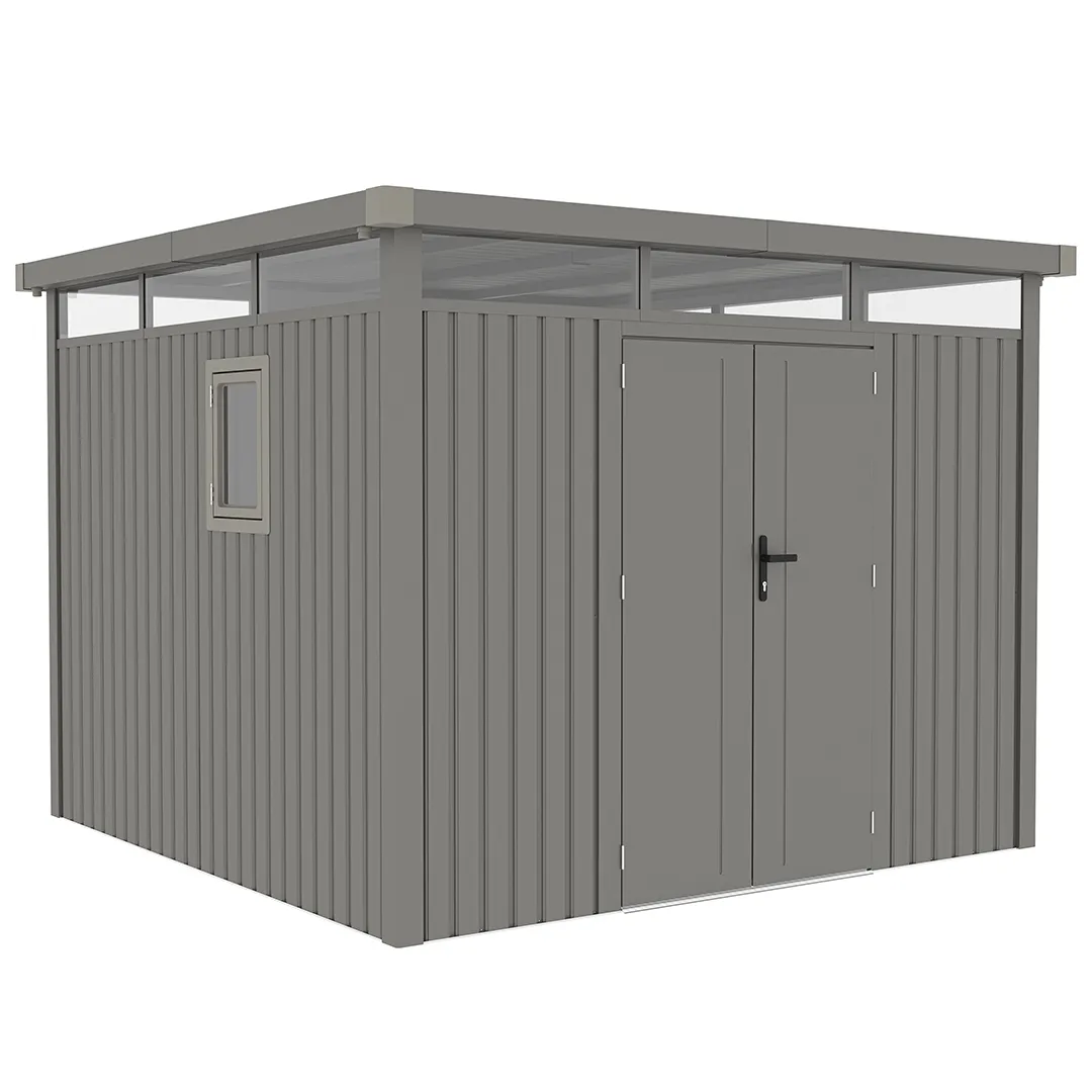 Abri de Jardin MÃ©tal 8,64 mÂ² Gris Aluminium - Design Moderne