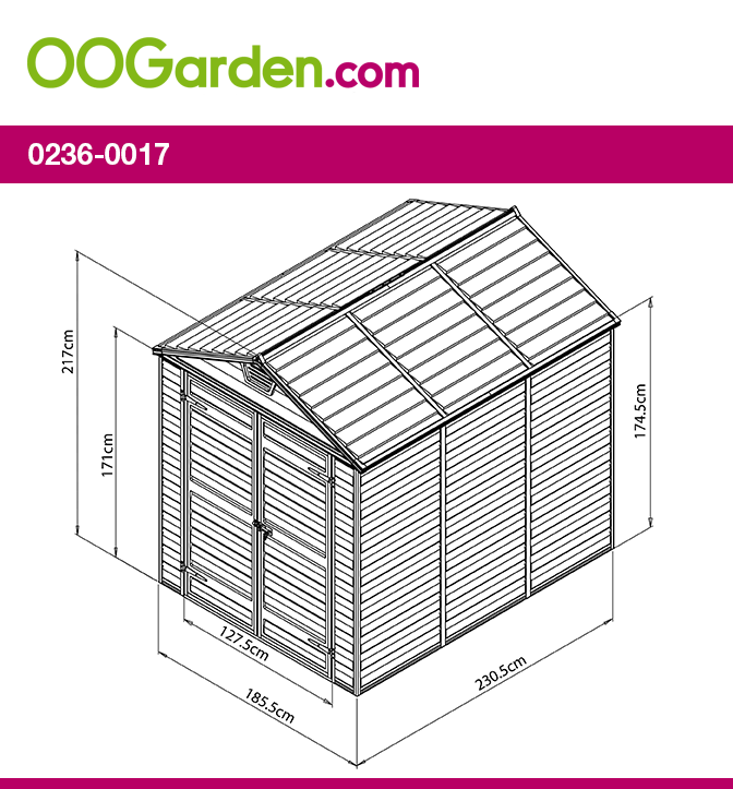 Abri jardin résine adossable 2m² - SKYLIGHT 4x6 - OOGarden