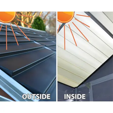 Abri de Jardin en Résine 4,3m² SKYLIGHT 6x8 Marron avec Plancher - CANOPIA