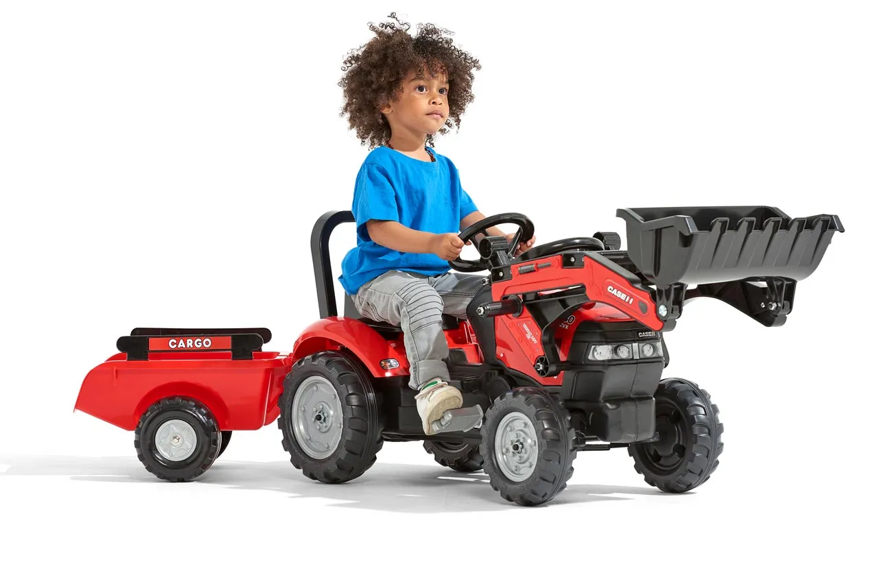 Tracteur Ã  pÃ©dales CASE IH avec pelle et remorque   2 Ã  5 ans