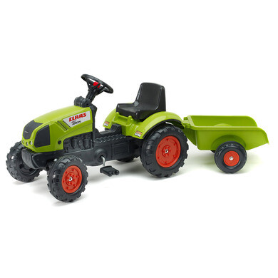 Tracteur électrique enfant avec remorque vert