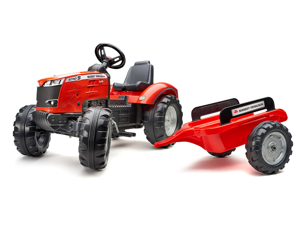 Falk Tracteur à pédales 2040A Claas Arion avec remorque - Tracteurs à pédales