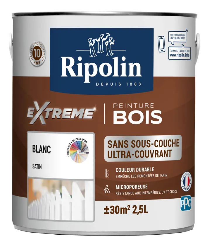 Peinture pour bois RIPOLIN Blanc 2.5L