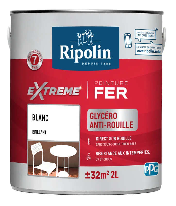 Peinture pour fer RIPOLIN Blanc 2L