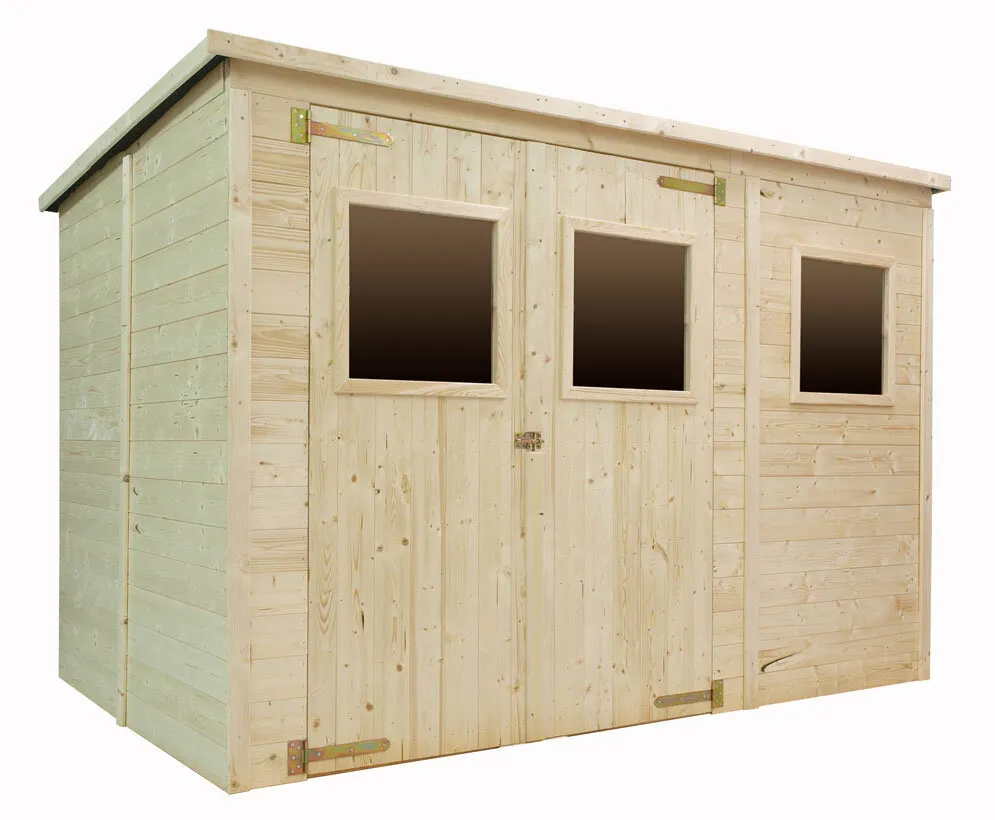 Abri de jardin en bois FORSSA 5.5mÂ², Ep. 13mm Ã  Toit plat