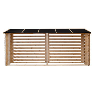 Abri Bûches en Bois 10 stères XL - Madriers 19 mm, Toit Bitumé - OOGarden