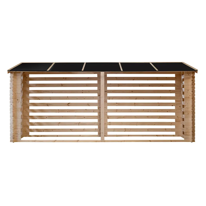 Abri BÃ»ches en Bois 10 stÃ¨res XL   Madriers 19 mm, Toit BitumÃ©