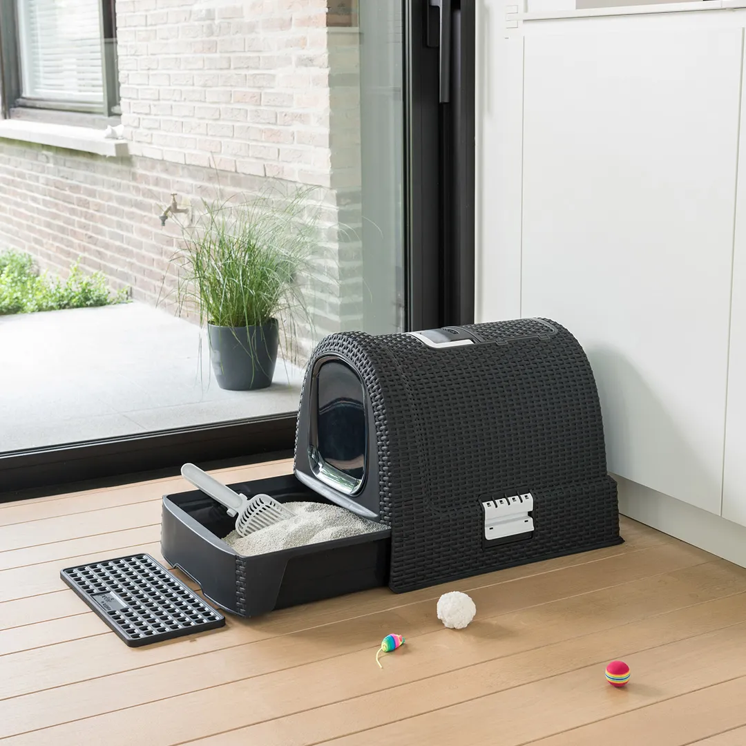 Maison De Toilette Pour Chat Anthracite Keter