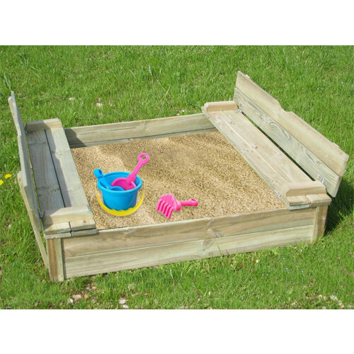 Bac à Sable En Bois Avec Bancs Et Toit Imprégné – Bleu Foncé – 122x118 Cm