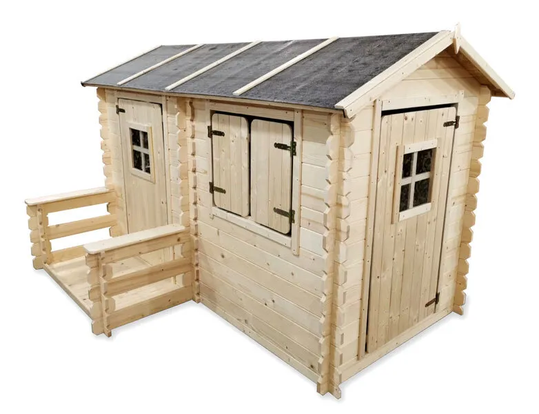 Spielhaus Camille aus Holz für Kinder mit Veranda