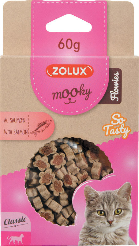 Friandises Chat – Zolux Mookie Flowies saumon – 60 gr