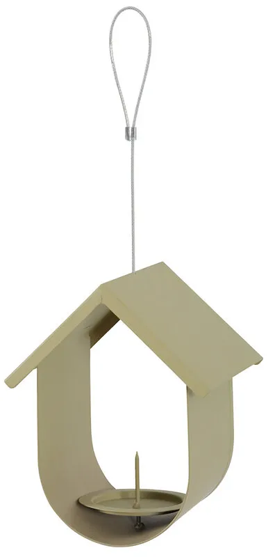 Cabane à oiseau à suspendre en métal avec Support boules de graisse Vert