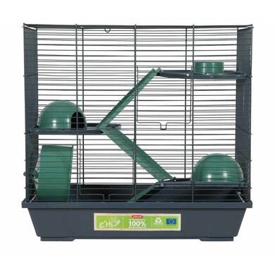 Cage ehop triplex en plastique recyclé pour hamster 50 cm vert