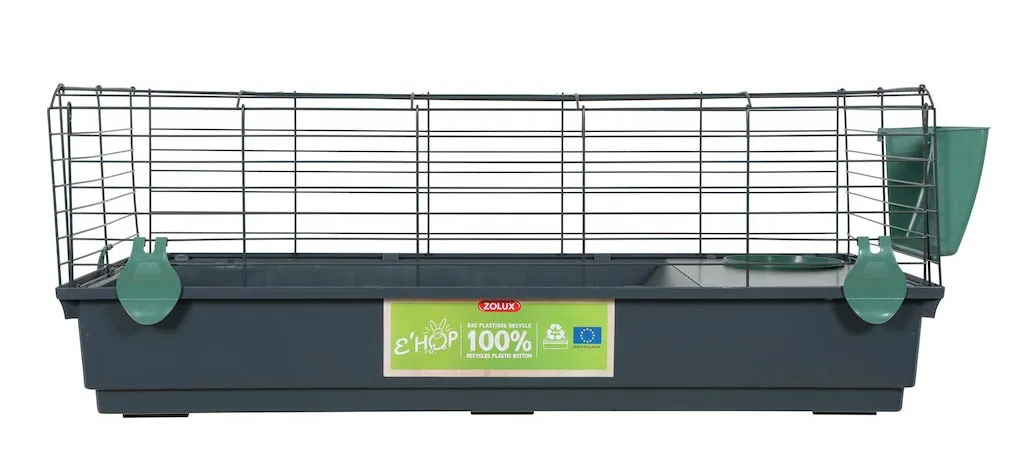 Cage EHOP en plastique recyclÃ© pour lapin nain 100 cm   Vert