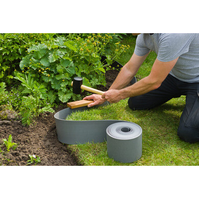 Bordure De Jardin 9 Mètres - Hauteur 25cm, Couleur Gris Pierre, Plastique Souple Et Facile à Poser - 8