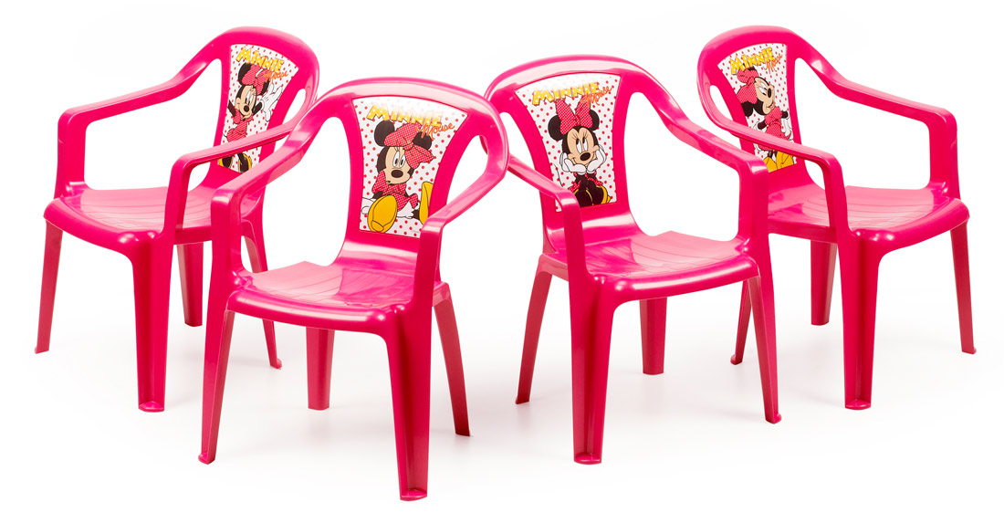 084106 Chaise enfant Bildo en plastique de couleur Minnie 43x26x24 cm