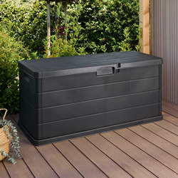 Coffre de Jardin résine ALPHA 340 Litres Gris Anthracite - OOGarden