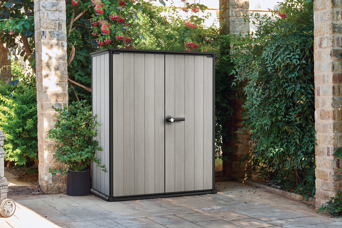 Armoire de jardin en résine bois poncé 1500L High Store PLUS OOGarden