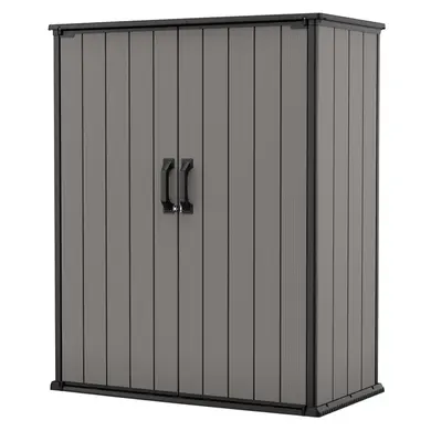 Armoire de jardin - Outsunny - abri outils 3 étagères 2 portes toit bitumé stockage extérieur - bois - 77x54x179cm - gris - Jardin