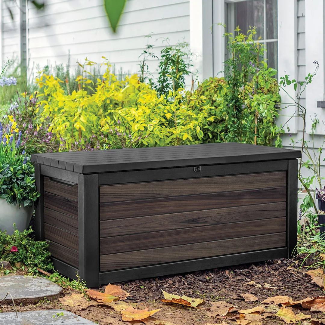 Coffre de Jardin ROSEWOOD 630 Litres RÃ©sine Imitation Bois
