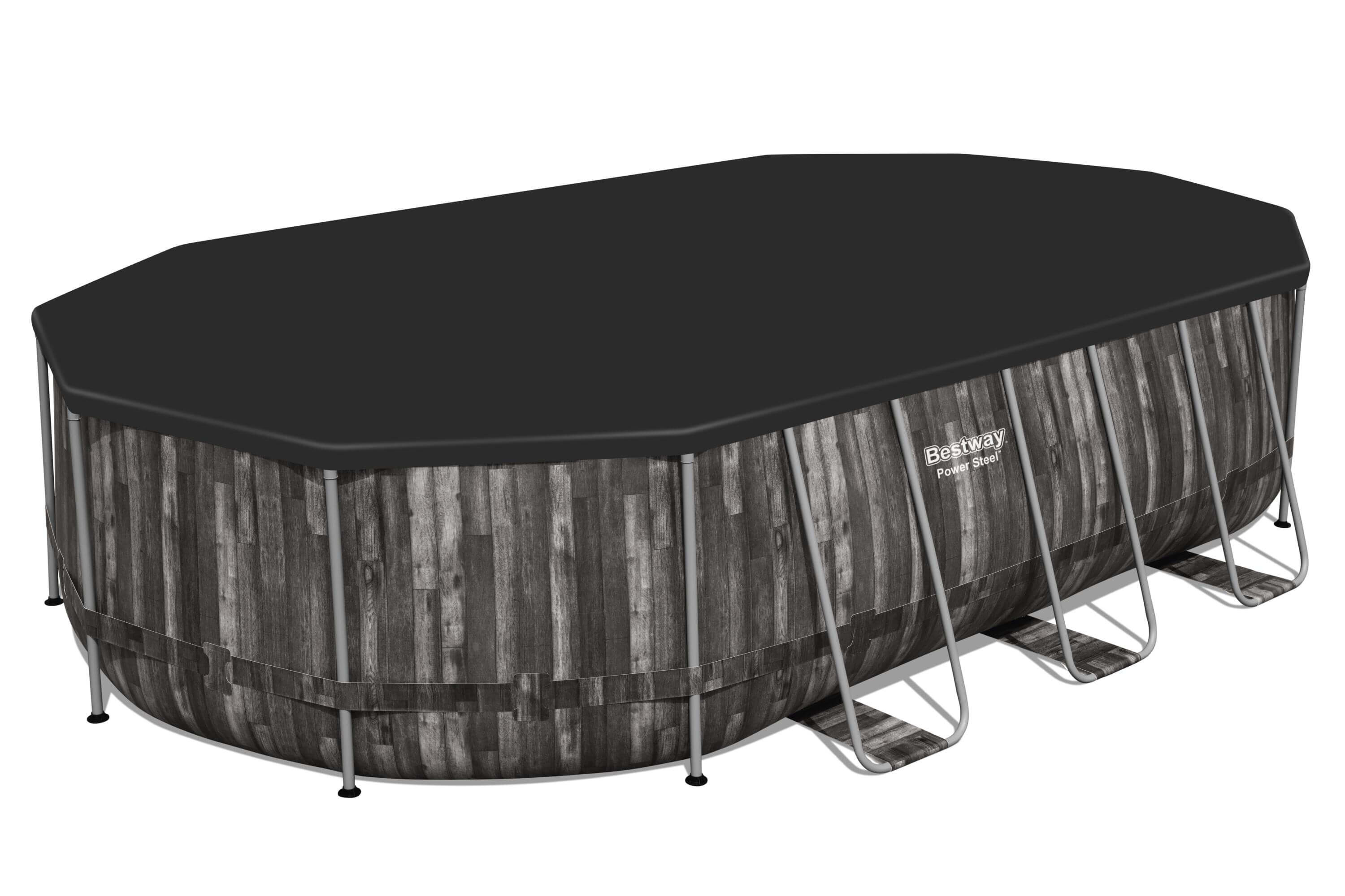 Piscine hors sol tubulaire ovale 6.10x3.66x1.22cm - OOGarden