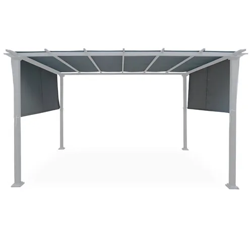 Toile d'ombrage pour tonnelle autoportante LANDES gris 300 X 400 cm