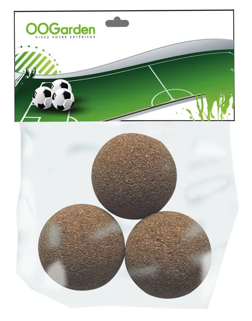 Lot de 3 balles en liège pour baby foot