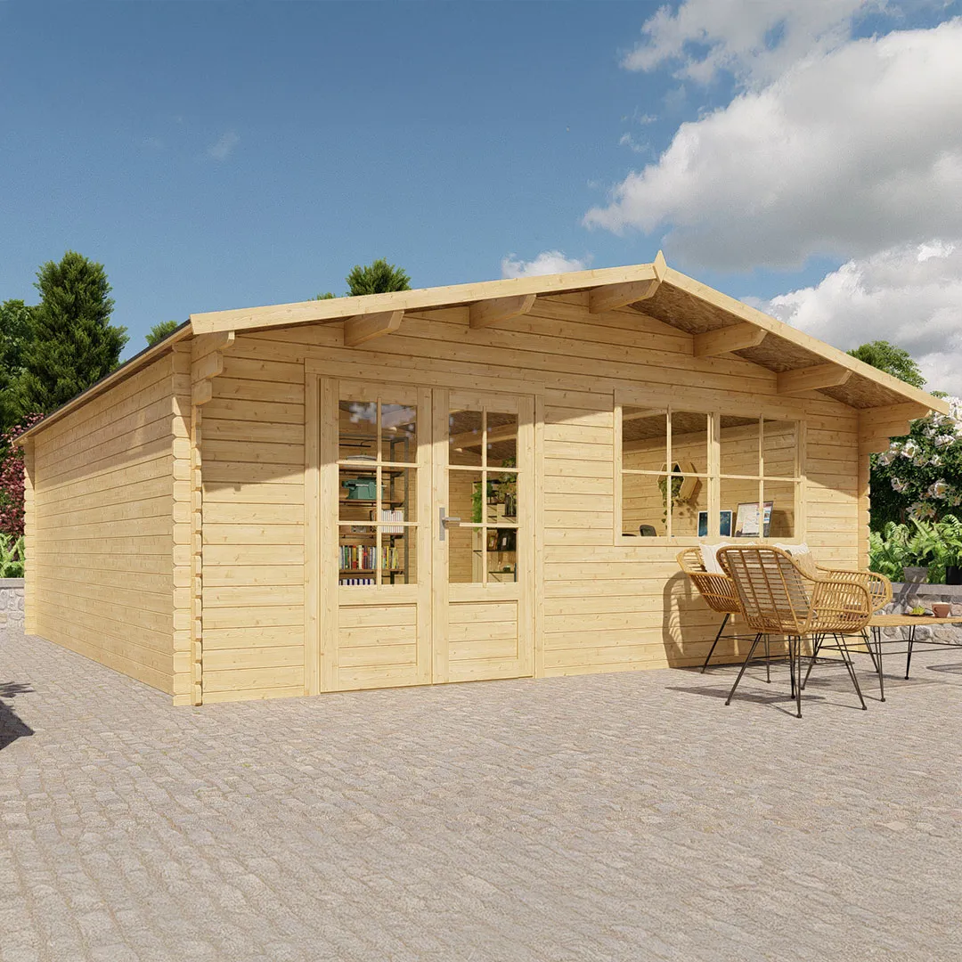 Abri de Jardin en Bois ALES 33mÂ² Madriers 28mm