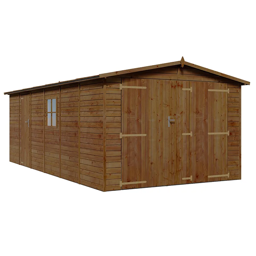 Garage en bois traité autoclave 18m², Ep. 19mm NELSON