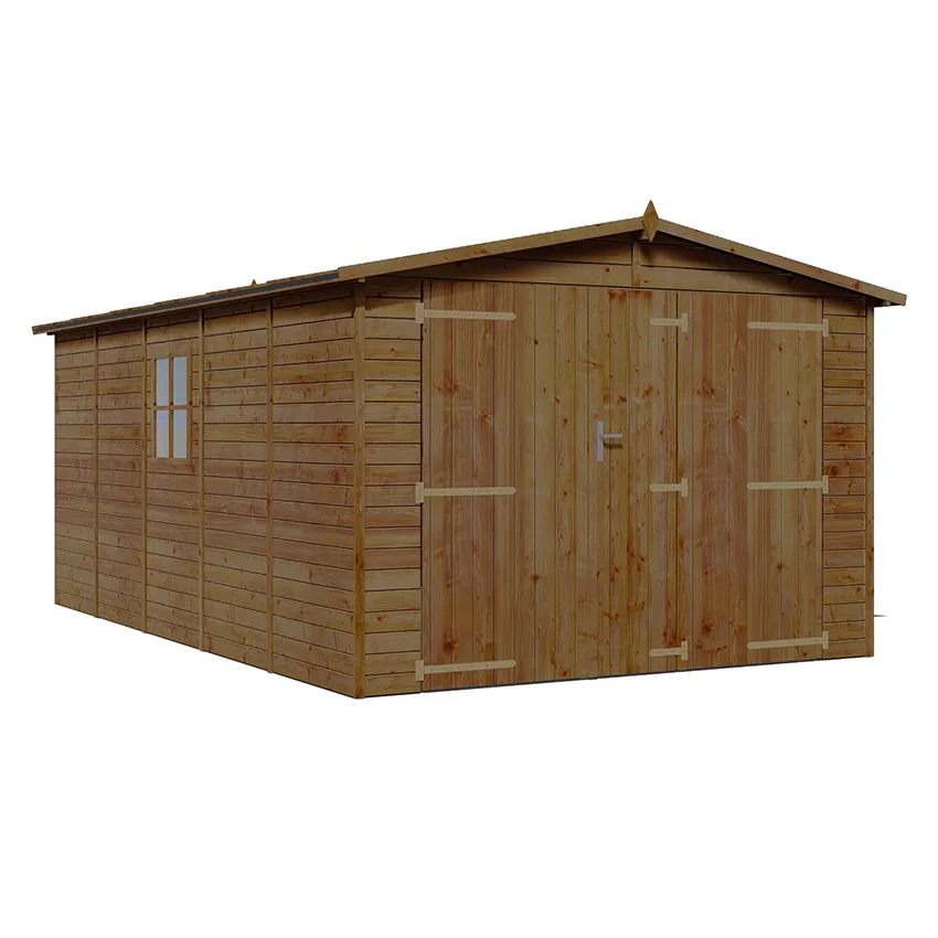 Garage en bois traitÃ© autoclave 15mÂ², Ep. 19mm   MAJURO
