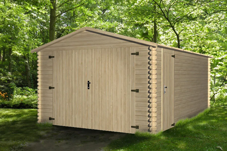 Garage en bois 17,5mÂ², Ep. 28mm   SAIPAN