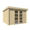Abri De Jardin Bois HANKO 9m² avec Toit Plat - OOGarden