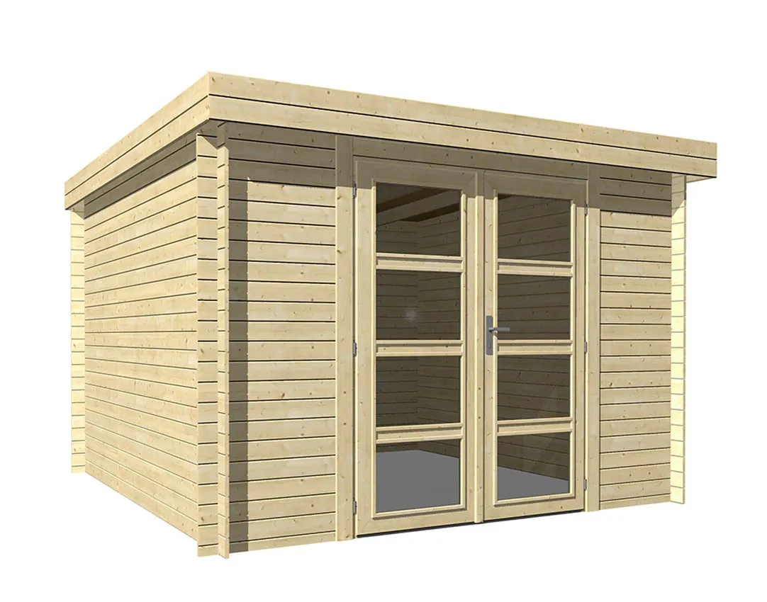 Abri De Jardin Bois HANKO 9mÂ² avec Toit Plat