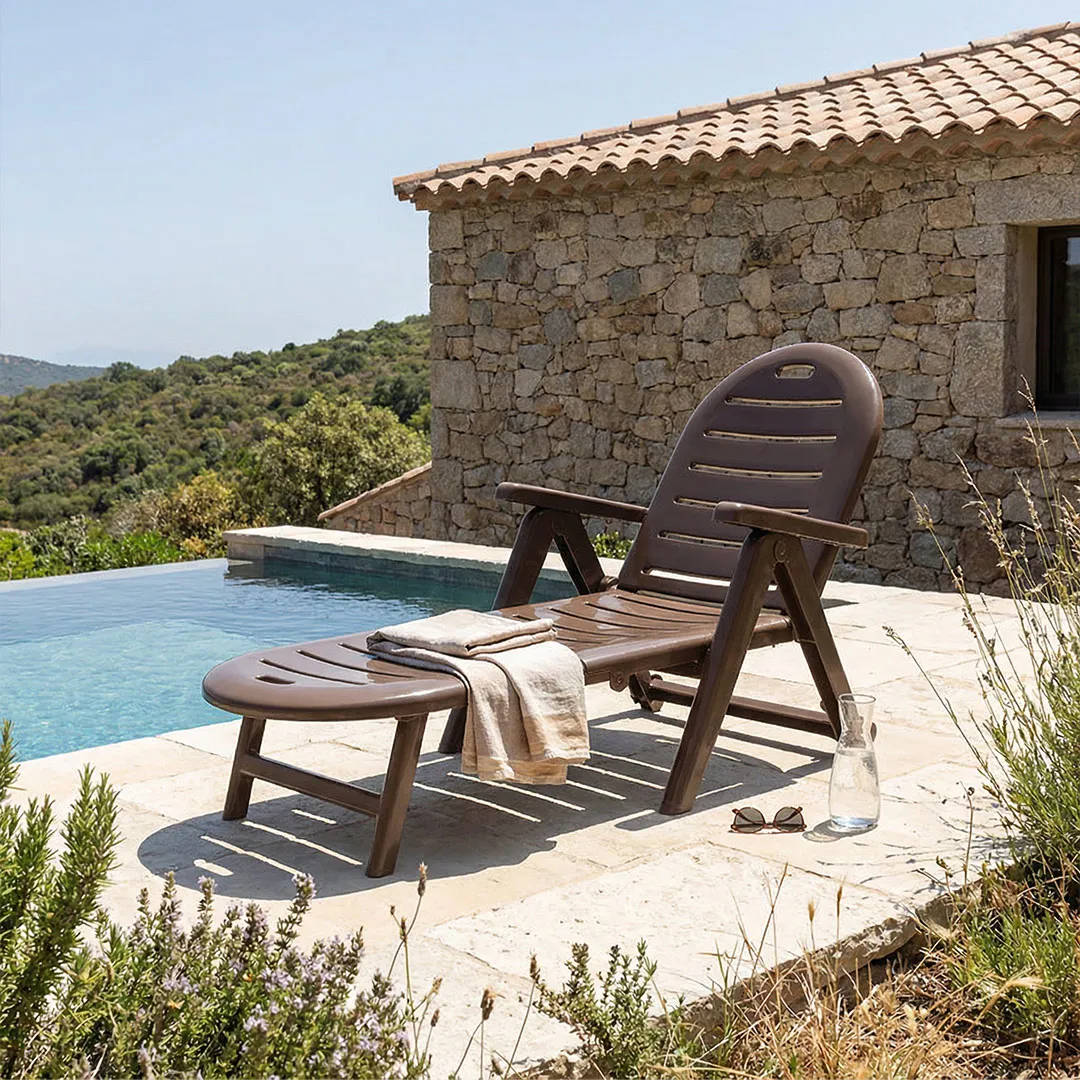 Bain de soleil en rÃ©sine CAIMAN   chocolat