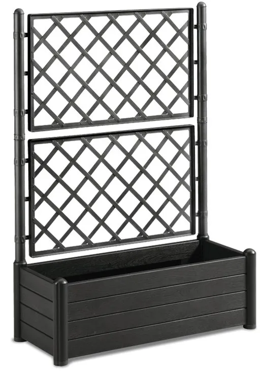 Bac rectangulaire avec treillis ITALIA   L100 cm   80L   Anthracite