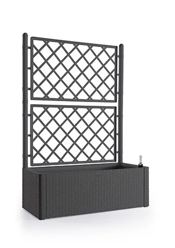 Bac Ã  fleurs rectangle avec treillis DELUXE 90L  L 100 cm   Anthracite